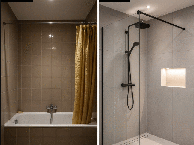 Avant/après : de la baignoire à la douche à l&rsquo;italienne, une transformation radicale