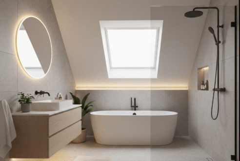 Avant/après : une salle de bain sous les combles méconnaissable