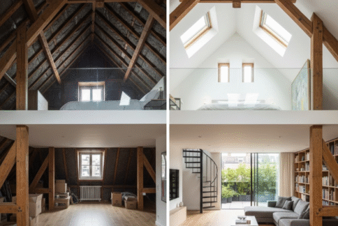 Avant/après : ils ont transformé leurs combles perdus en un duplex de rêve