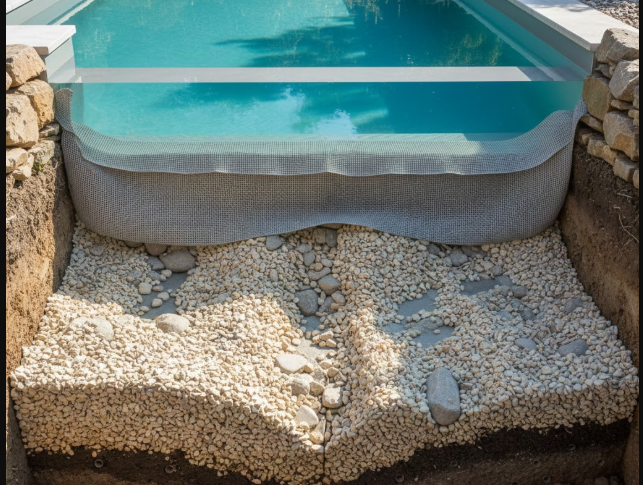 Réaliser un fond de forme drainant sous la piscine