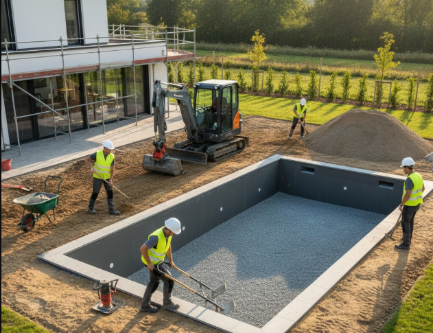 Épaisseur idéale du radier béton pour une piscine 8×4
