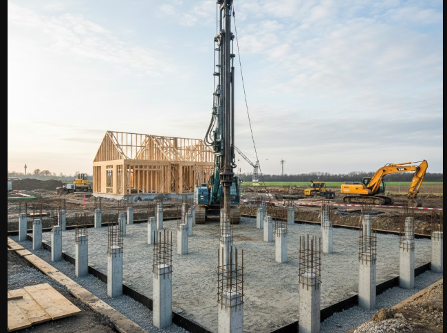 Fondation sur pieux pour terrain en pente raide