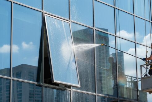 Nettoyage de fenêtres à ouverture par projection : basculement possible