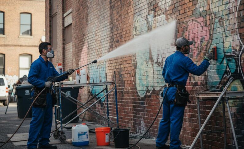 Nettoyage de graffitis : agir vite avant que la peinture ne pénètre