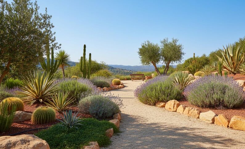 Paysagisme sans arrosage : le jardin sec méditerranéen