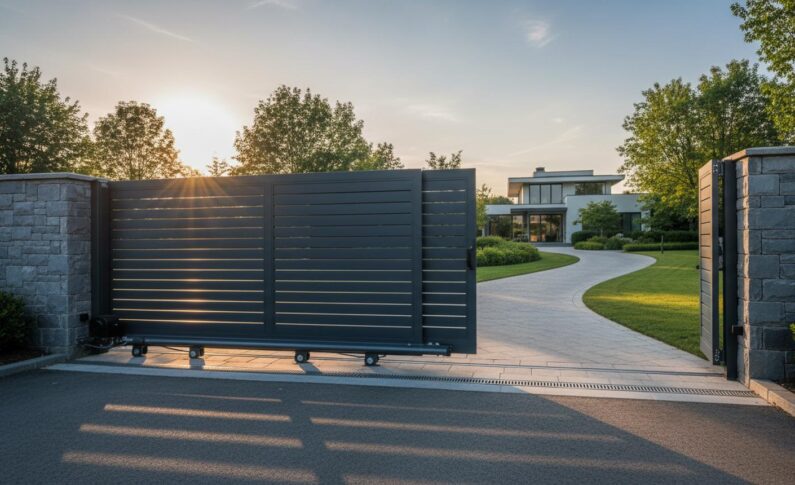 Portail coulissant télescopique pour espaces à refoulement réduit