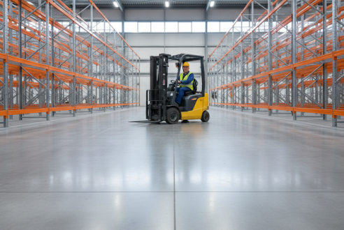 Dallage béton sans joints : le confort du cariste