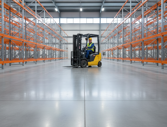 Dallage béton sans joints : le confort du cariste