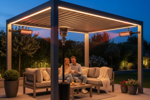 Éclairage et chauffage : équiper sa pergola pour les soirées fraîches