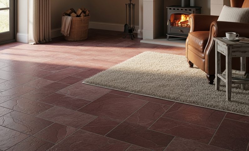 Carrelage aspect pierre de Bourgogne : le charme sans l&rsquo;entretien