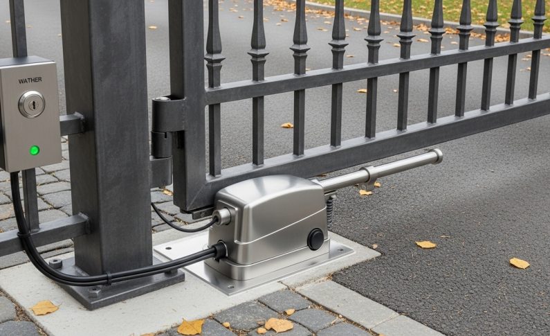 Serrure électrique au sol pour grand portail battant