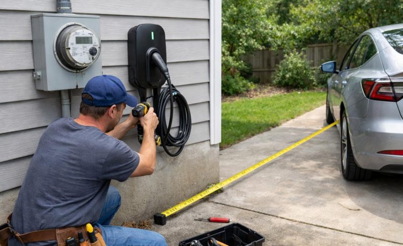 Installation d’une borne de recharge à domicile : distance entre le compteur et la place de parking