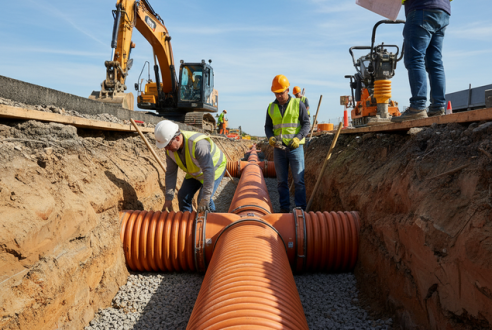 Tuyau PVC CR8 sous voie carrossable : indispensable pour le raccordement égout