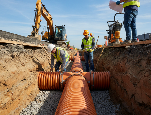 Tuyau PVC CR8 sous voie carrossable : indispensable pour le raccordement égout