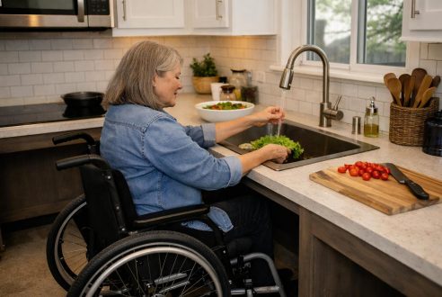 Cuisine : les normes PMR pour le plan de travail et l&rsquo;évier