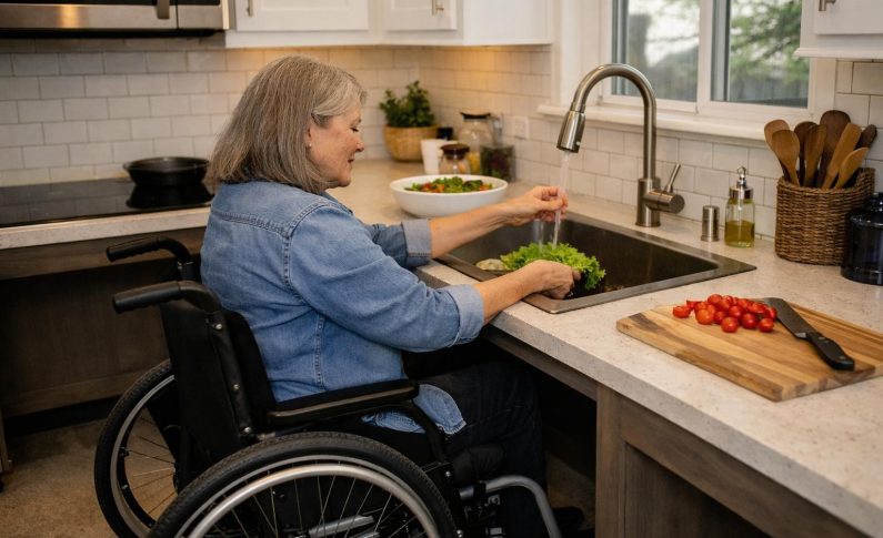 Cuisine : les normes PMR pour le plan de travail et l&rsquo;évier
