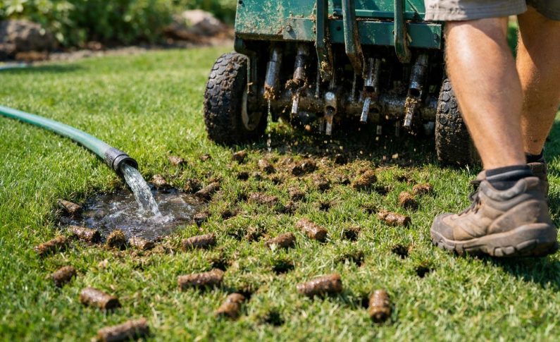 Aération de la pelouse : favoriser la pénétration de l&rsquo;eau et des nutriments
