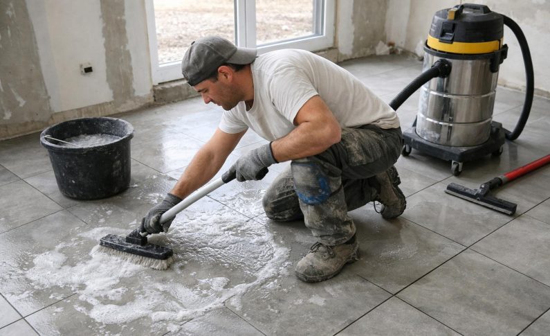 Décapage de fin de chantier : retirer la laitance de ciment sans acide