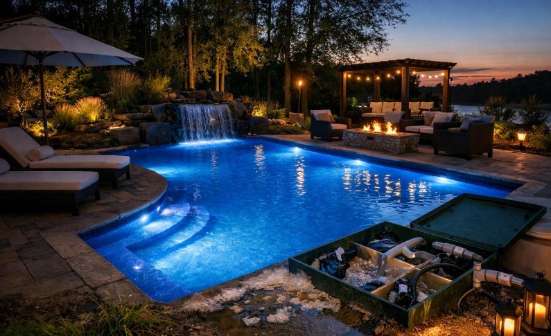 Éclairage LED extérieur : le secret d&rsquo;une piscine irrésistible après le coucher du soleil