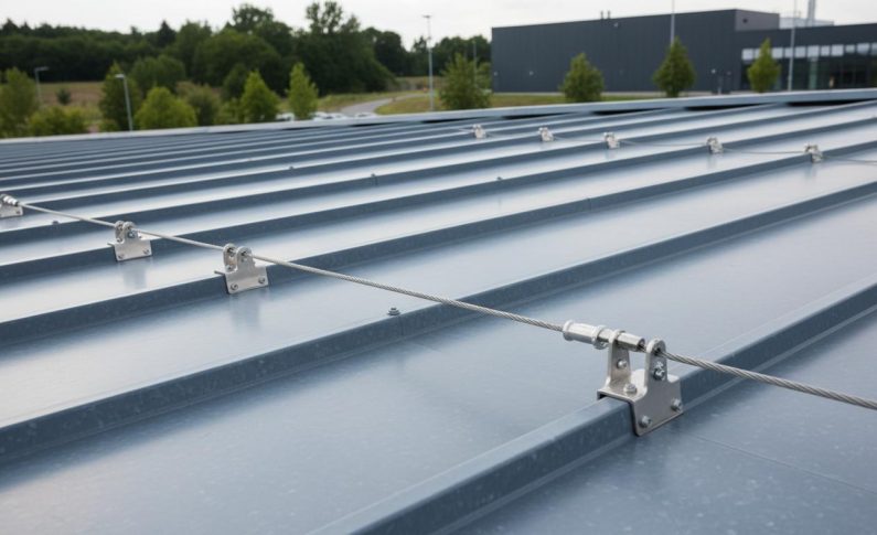 Ligne de vie sur toiture zinc : fixations spécifiques