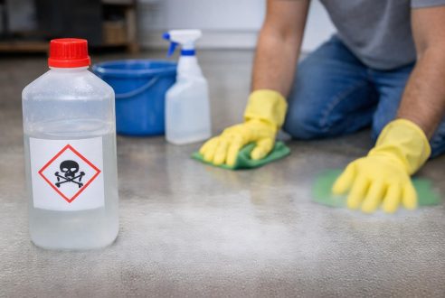 Nettoyage du béton quartzé : attention aux produits acides