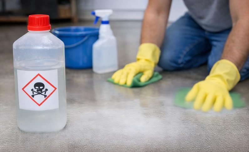 Nettoyage du béton quartzé : attention aux produits acides