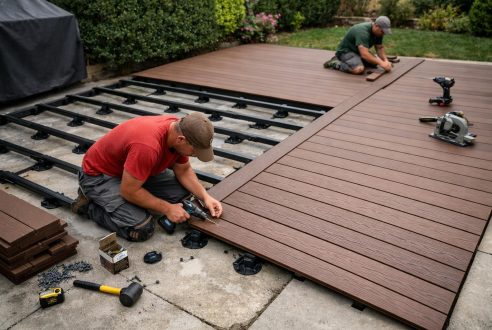 Poser une terrasse en composite sur une dalle béton : nos conseils