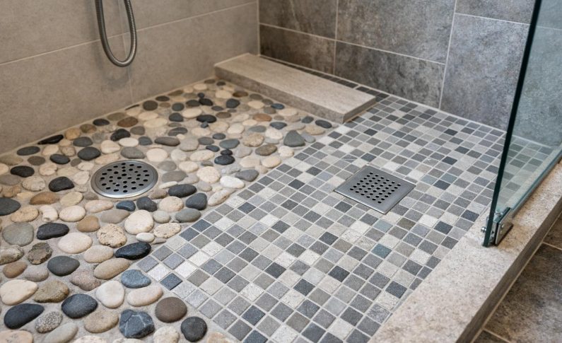 Sol antidérapant pour douche : galets ou mosaïque