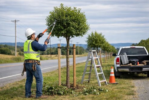 Taille de formation des arbres d&rsquo;alignement : la flèche doit être parfaite