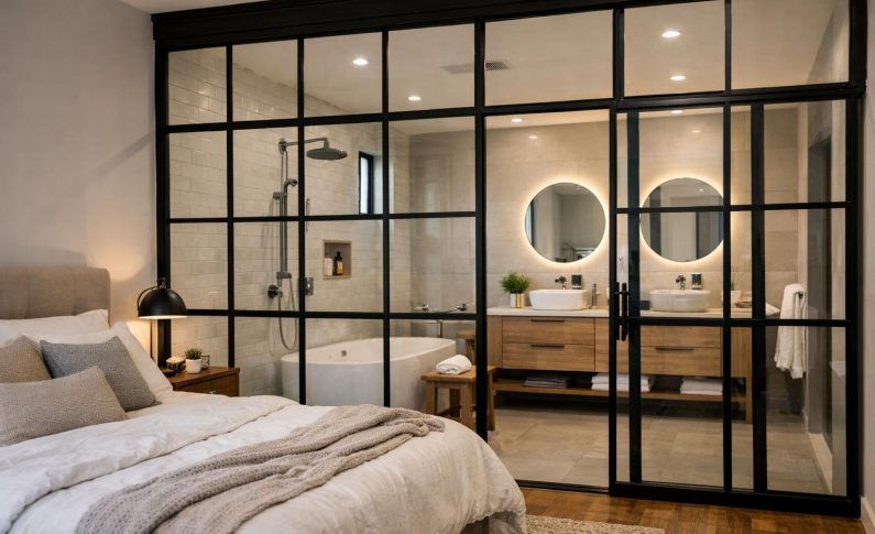 Comment intégrer une verrière d&rsquo;atelier entre la chambre et la salle de bain ?