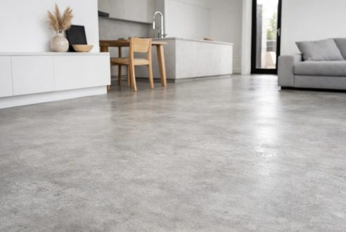 Style contemporain minimaliste : le sol béton