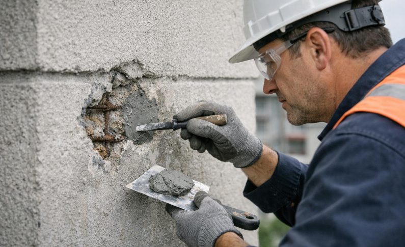 Les secrets pour réparer un éclat sur une façade en béton