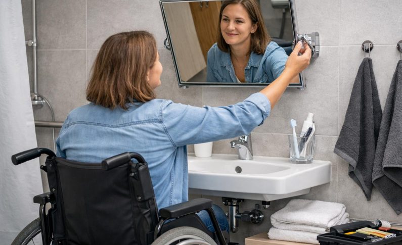 Miroir inclinable : indispensable pour l&rsquo;utilisateur de fauteuil roulant