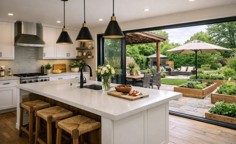 Agrandissement résidentiel : agrandir sa cuisine sur le jardin