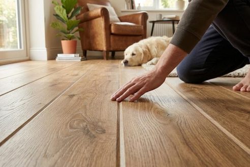 Sol stratifié avec joints chanfreinés : l&rsquo;effet parquet massif