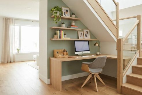 Comment créer un bureau sous l&rsquo;escalier sans se sentir dans un placard ?
