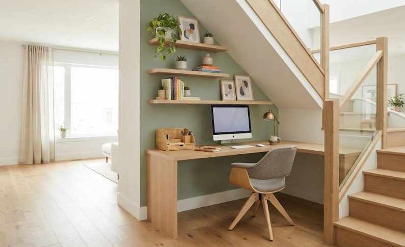 Comment créer un bureau sous l&rsquo;escalier sans se sentir dans un placard ?