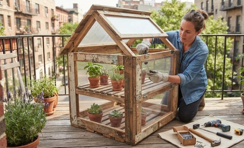 DIY : construire une mini-serre de balcon avec des matériaux de récupération