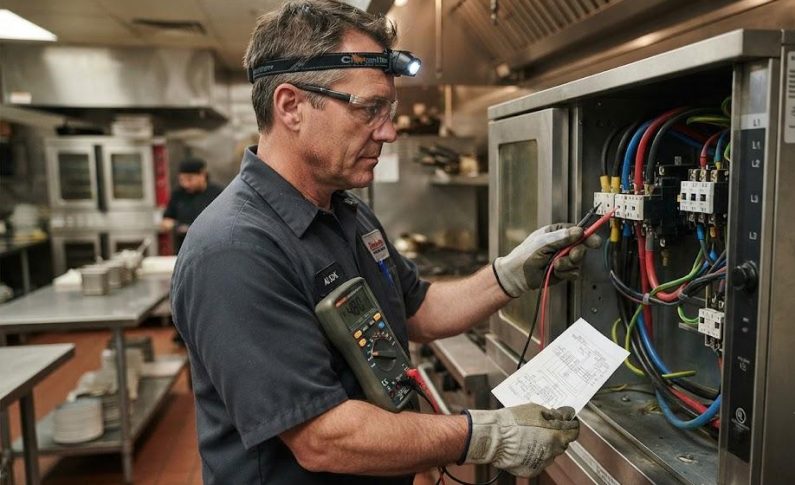Dépannage électrique triphasé pour les appareils de cuisine professionnelle
