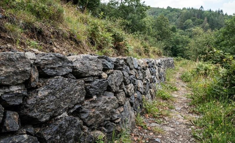 Enrochement en pierre de schiste : une touche d&rsquo;originalité sombre