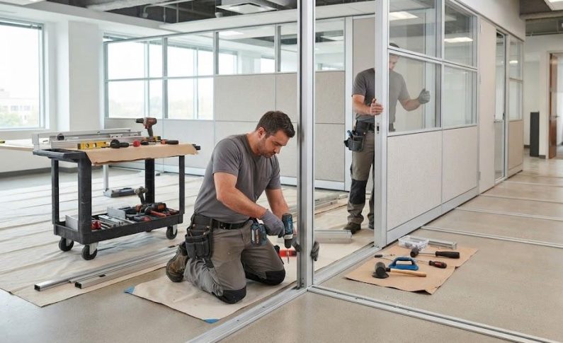 Les étapes d&rsquo;installation d&rsquo;une cloison modulaire de bureau