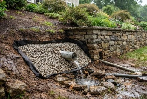 L&rsquo;importance du drainage derrière un mur de soutènement
