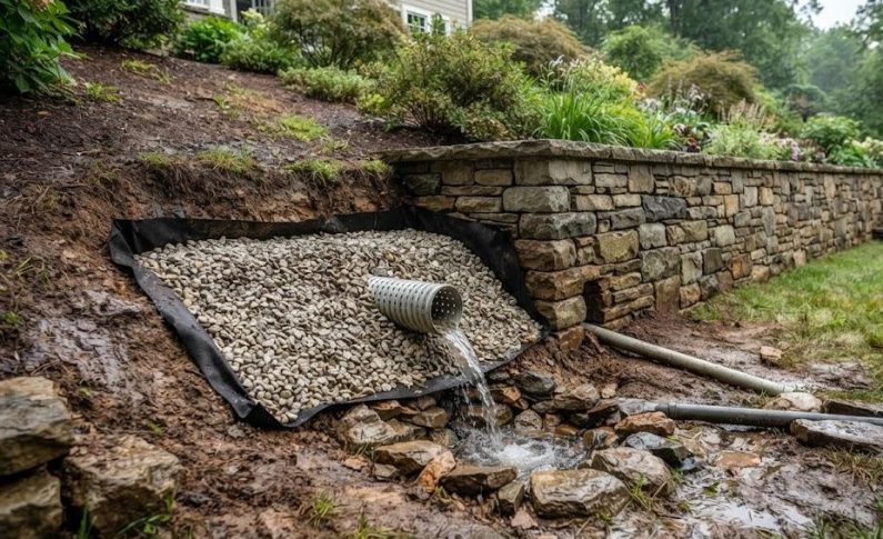 L&rsquo;importance du drainage derrière un mur de soutènement