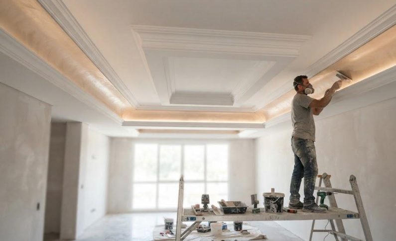 Pose de faux plafonds décoratifs : jouez avec les volumes et les corniches