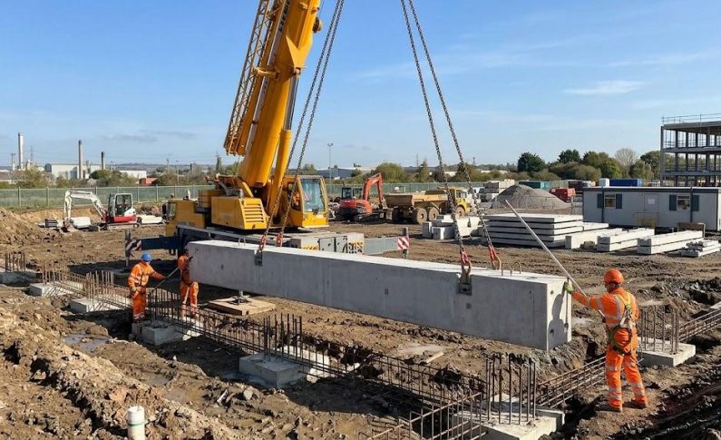 Longrine préfabriquée : pose rapide à la grue