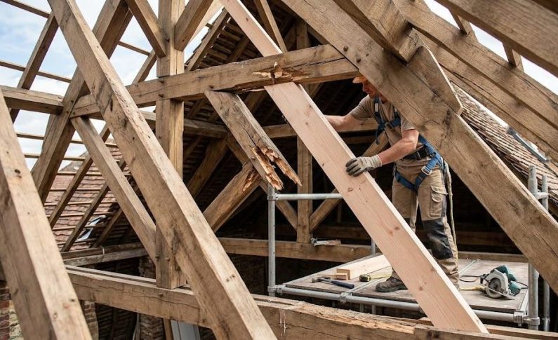 Remplacer une section endommagée de vos fermes de toit traditionnelles
