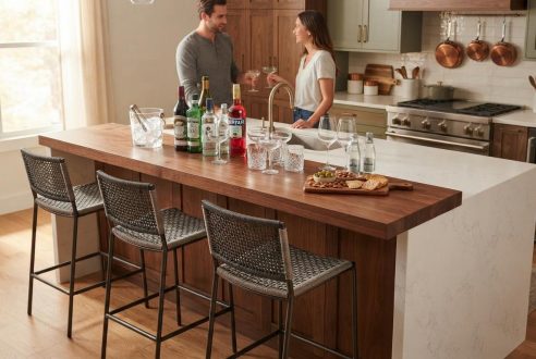 L&rsquo;îlot de cuisine avec bar intégré pour des apéritifs réussis