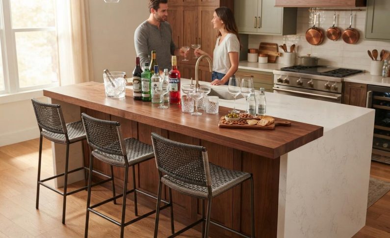 L&rsquo;îlot de cuisine avec bar intégré pour des apéritifs réussis