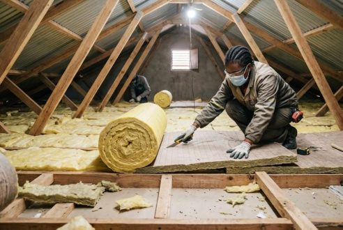 Isolation de toiture : les étapes de pose de rouleaux isolants croisés