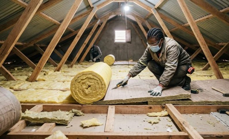 Isolation de toiture : les étapes de pose de rouleaux isolants croisés